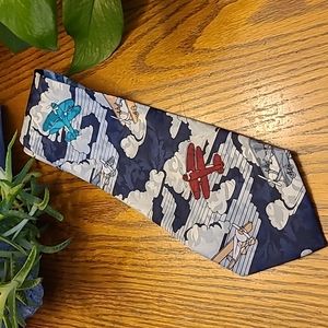 🌟3/$20 A. Rogers Airplane Biplane Clouds Novelty Neck Tie